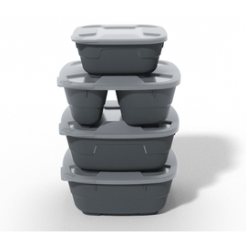 menu bowl set GOODBOWL Twin PP anthracite reusable 1000 ml | 5 bowls | 5 lids product photo  S