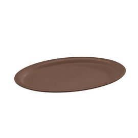 CLEARANCE | Coffee tray, oval, ground roughened, material: melamine, color: brown, dimensions: 280 x 215 mm product photo