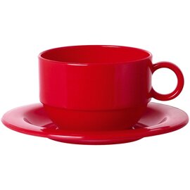 cup 200 ml polypropylene red with saucer Ø 85 mm Ø 140 mm (bottom cup)  H 55 mm product photo