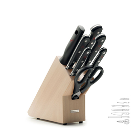 knife block CLASSIC beech with 5 knives|sharpening steel |scissors product photo