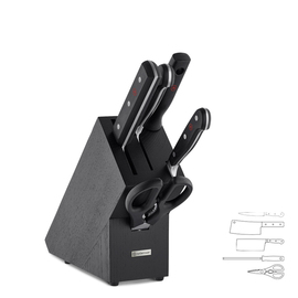 knife block CLASSIC Ash | black with 3 knives | 1 sharpening steel | 1 pair of scissors product photo
