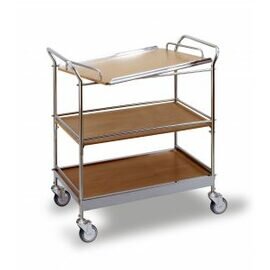 serving trolley beechwood coloured  | 3 shelves  L 880 mm  B 460 mm  H 930 mm product photo