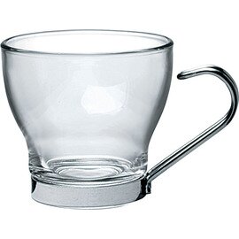 CLEARANCE | cup OSLO 100 ml tempered glass with metal holder  H 62 mm product photo