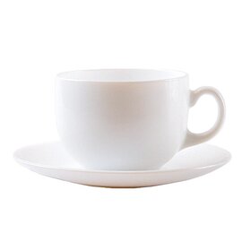 set of cups DIWALI WHITE 220 ml tempered glass with saucer product photo