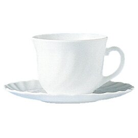 cup TRIANON 220 ml tempered glass with relief with saucer  H 66 mm product photo