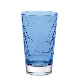 longdrink glass DOLOMITI 42 cl blue with relief product photo
