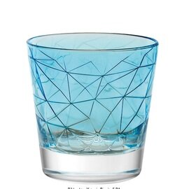 whisky tumbler DOLOMITI Acqua 29 cl blue with relief product photo