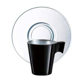 cup 80 ml tempered glass black with handle product photo
