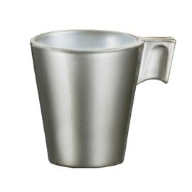 cup 80 ml tempered glass silver coloured with handle product photo