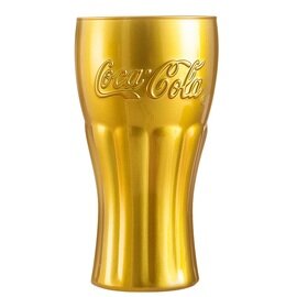 cola glass ORIGINAL COCA-COLA MIRROR FH37 37 cl golden coloured with relief product photo