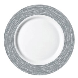 plate RESTAURANT BRUSH GREY | tempered glass white grey | grey rim  Ø 155 mm product photo