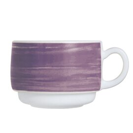 cup BRUSH PURPLE 190 ml tempered glass broad coloured rim product photo