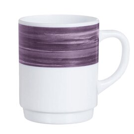 coffee mug BRUSH PURPLE 25 cl tempered glass broad coloured rim product photo