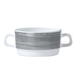 soup cup RESTAURANT BRUSH GREY 320 ml tempered glass broad coloured lip  Ø 105 mm  H 54 mm product photo