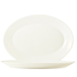 plate INTENSITY UNI | tempered glass cream white | oval 255 mm  x 180 mm product photo