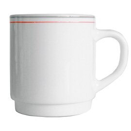 mug RESTAURANT VALERIE CHERRY 29 cl tempered glass narrow colour rim  H 89 mm product photo