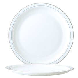 plate HOTELIERE VALERIE BLUE JEAN | tempered glass blue white grey | two rim lines  Ø 195 mm product photo