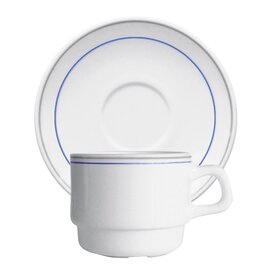 cup RESTAURANT VALERIE BLUE JEAN 190 ml tempered glass narrow colour rim with saucer product photo