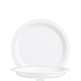 plate half-deep RESTAURANT UNI | tempered glass white  Ø 250 mm product photo