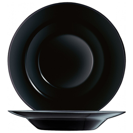 pasta plate deep EVOLUTIONS BLACK | tempered glass black Ø 285 mm product photo