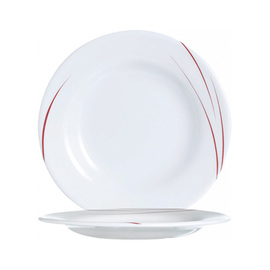 plate flat TORONTO PIMENT | tempered glass | line decor Ø 195 mm product photo