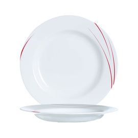 plate deep TORONTO PIMENT | tempered glass | line decor Ø 219 mm product photo