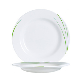 plate deep TORONTO EDEN | tempered glass | line decor Ø 219 mm product photo