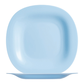plate flat CARINE | tempered glass light blue | square 270 mm product photo