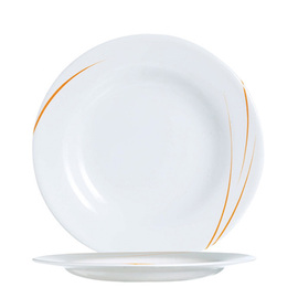 plate flat TORONTO PASSION | tempered glass | line decor Ø 240 mm product photo