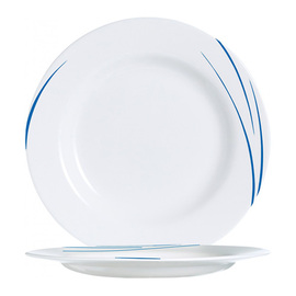 plate flat TORONTO NAVY | tempered glass | line decor Ø 240 mm product photo