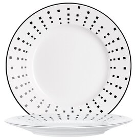 plate OLEA porcelain black white | rim with box pattern  Ø 285 mm product photo
