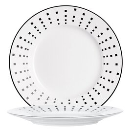 plate OLEA porcelain black white | rim with box pattern  Ø 175 mm product photo