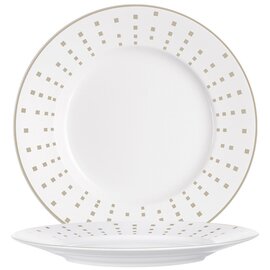 plate OLEA porcelain white grey | rim with box pattern  Ø 285 mm product photo