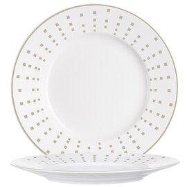plate OLEA porcelain white grey | rim with box pattern  Ø 175 mm product photo