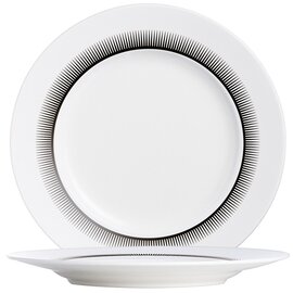 plate OLEA porcelain black white | rim with stripe pattern  Ø 215 mm product photo