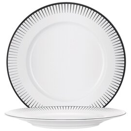 plate OLEA porcelain black white | rim with stripe pattern  Ø 175 mm product photo