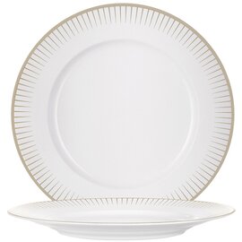 plate OLEA porcelain white grey | rim with stripe pattern  Ø 175 mm product photo