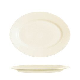 CLEARANCE | plate INTENSITY UNI | tempered glass cream white | oval 350 mm  x 260 mm product photo