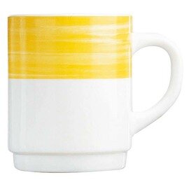 coffee mug BRUSH YELLOW 25 cl tempered glass product photo
