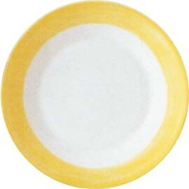 dessert plate flat Ø 195 mm BRUSH YELLOW tempered glass product photo