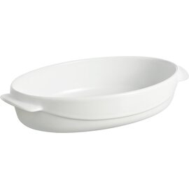 Casserole, oval, 20 x 13, earthenware, contents: 90 cl, 224 x 147 mm, width with handles 250 mm, H 52 mm, white product photo