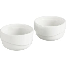 Mini, casserole, round, 7 cm, set of 2, earthenware, content: 10 cl, Ø 83 mm, H 47 mm, white product photo