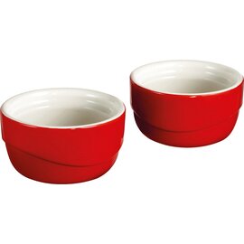 Mini, casserole, round, 7 cm, set of 2, earthenware, content: 10 cl, Ø 83 mm, H 47 mm, red product photo