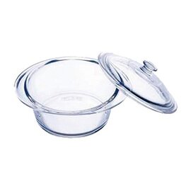 Clearance | Casserole round with cover, &quot;Cook &amp; Serve&quot;, made of borosilicate glass, 25 cl, Ø o. Edge 115 mm, Ø m. Rim 130 mm, H 80 mm, 510 gr., Oven suitable up to 300 ° C product photo