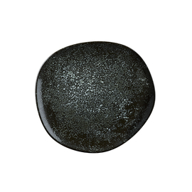 plate flat ENVISIO COSMOS BLACK Vago porcelain black oval asymmetrical | 150 mm x 137 mm product photo