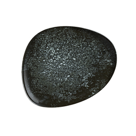 plate flat ENVISIO COSMOS BLACK Vago porcelain black oval asymmetrical | 240 mm x 198 mm product photo