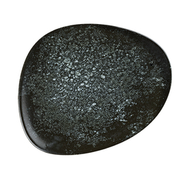 plate flat ENVISIO COSMOS BLACK Vago porcelain black oval asymmetrical | 330 mm x 275 mm product photo