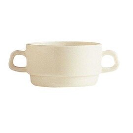 Clearance | soup bowl, gastronomy ivory uni, stackable, capacity 32 cl, Ø without handle, 105 mm, Ø with handle 153 mm, height 54 mm, weight 250 g product photo
