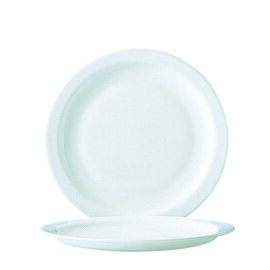 CLEARANCE | plate HOTELIERE UNI | tempered glass white tared  Ø 235 mm product photo