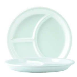 Clearance | Japanese plate 3-section, restaurant white Uni, Ø 233 mm, height 24 mm, weight 640 g product photo